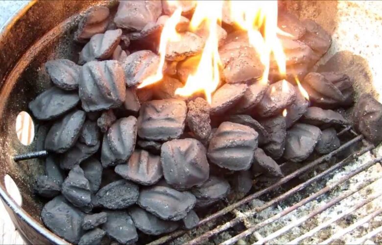 Odorless cooking charcoal made from coconut shells for clean and smokeless cooking