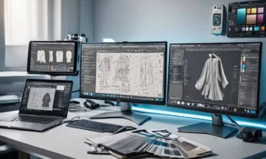 Alat bantu desain pakaian kerja dengan software profesional dan tools modern