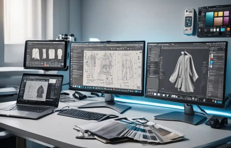 Alat bantu desain pakaian kerja dengan software profesional dan tools modern