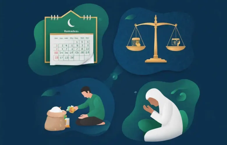 Ilustrasi sanksi syariat puasa ramadhan dengan berbagai jenis kafarat dan qadha yang harus ditunaikan sesuai pelanggaran