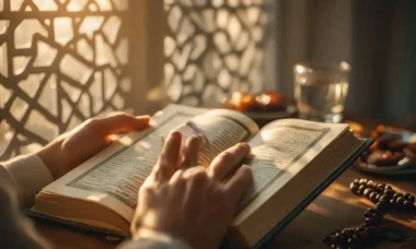 Ilustrasi pelanggaran puasa menurut syariat Islam dengan seseorang menjaga kesucian puasa
