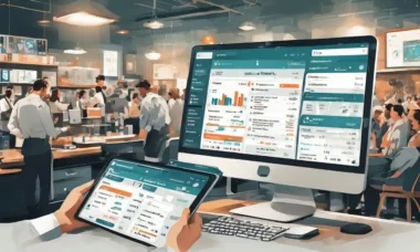 tampilan program kasir restoran praktis dengan dashboard penjualan dan sistem pemesanan makanan