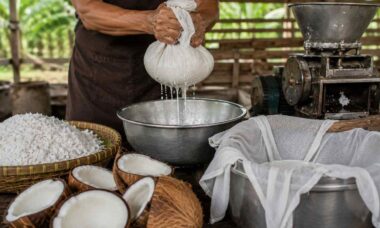 proses pengolahan santan kelapa